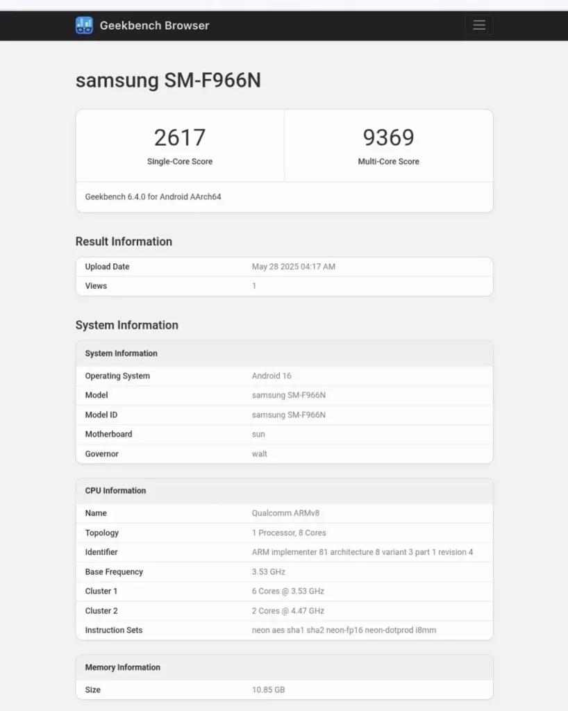 Samsung Galaxy Z Fold 7